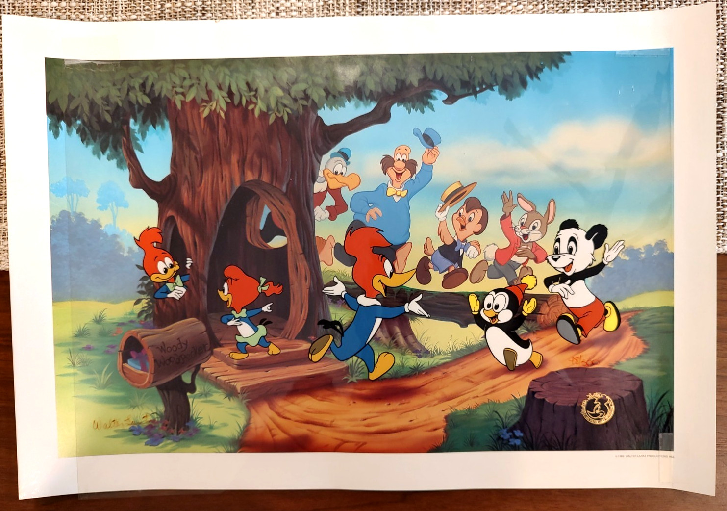 Walter Lantz Signed Woody Woodpecker & Friends Hand-Painted Cel 1989 48/500 Walter Lantz Signed Woody Woodpecker & Friends Hand-Painted Cel 1989 48/500