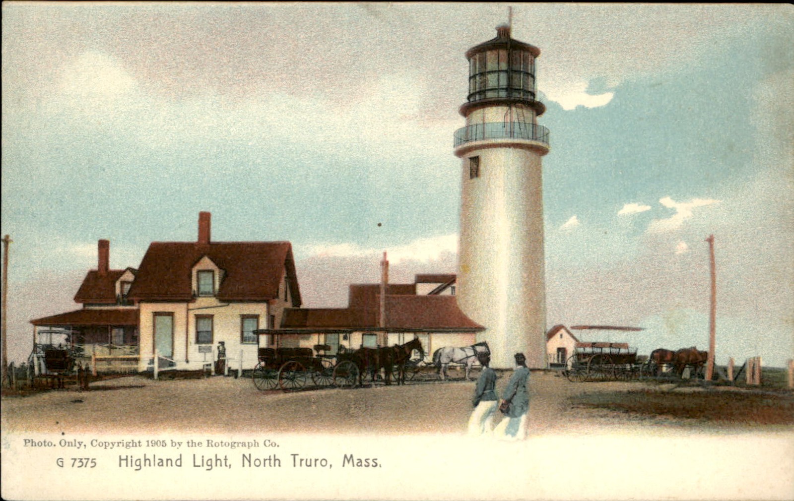 North Truro MA Lighthouse Highland Light Rotograph Co. c1905 Vintage Postcard