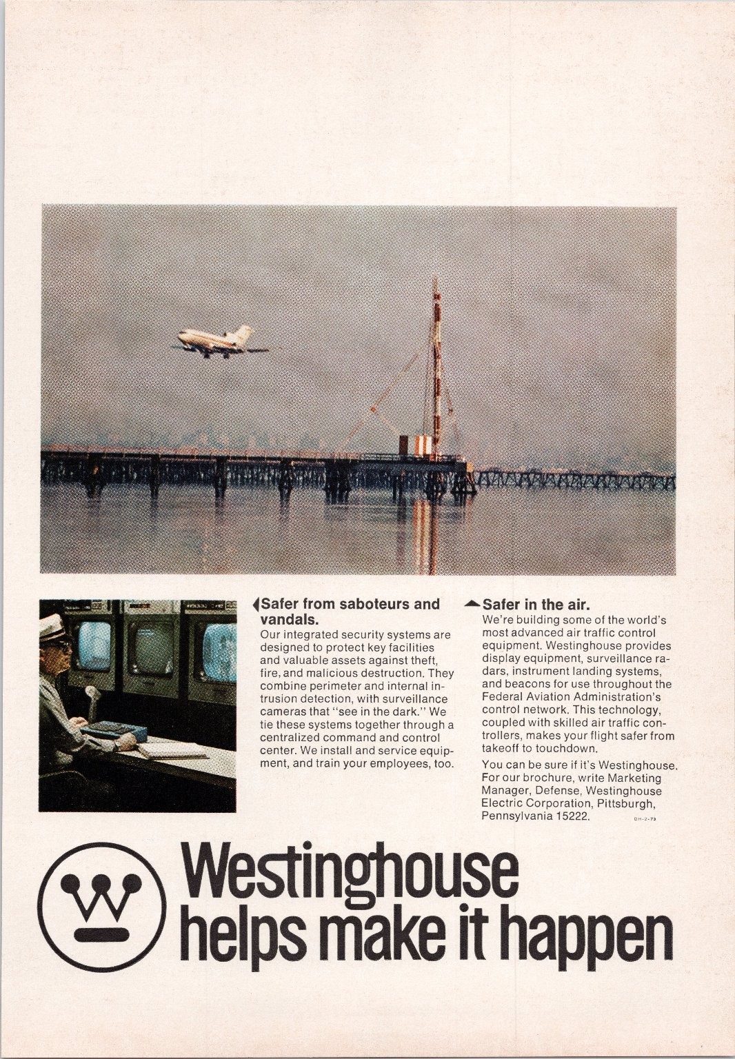 Westinghouse 1973 Vintage Print Ad Aviation Security & Air Traffic Control Westinghouse 1973 Vintage Print Ad Aviation Security & Air Traffic Control
