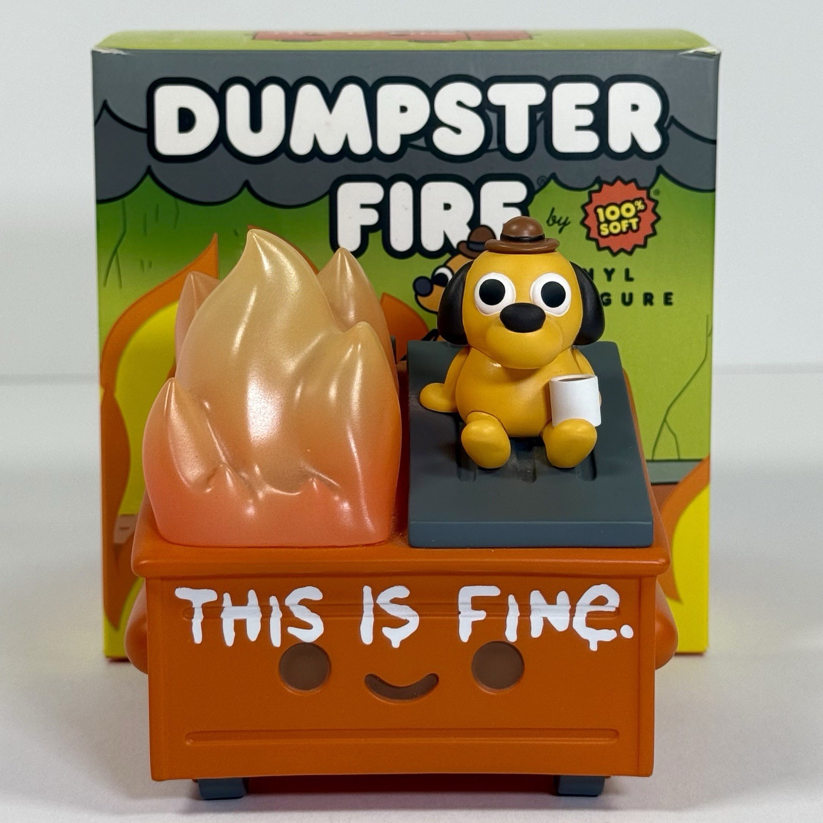 100% Soft -  Dumpster Fire - This is Fine Dog Vinyl Figure