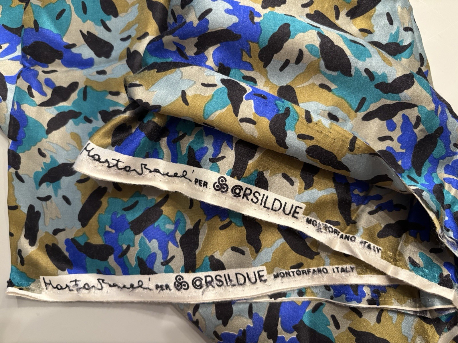 Vtg Luxury Silk Remnant by Orsildue Made in Italy 55”W  2 1/2 Yards