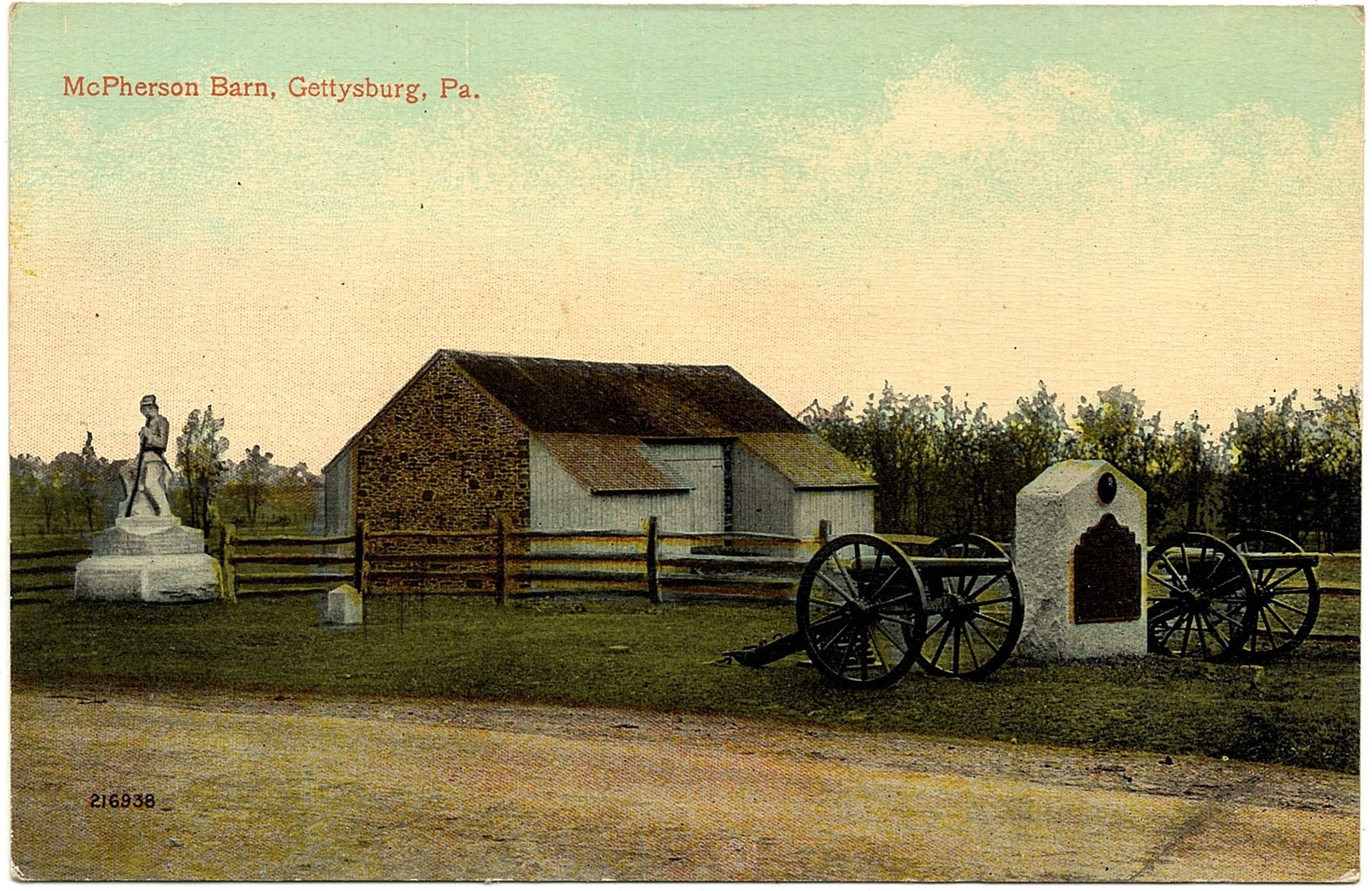 1907-15 Gettysburg PA The McPherson Barn Reynolds Woods RARE Civil War Postcard