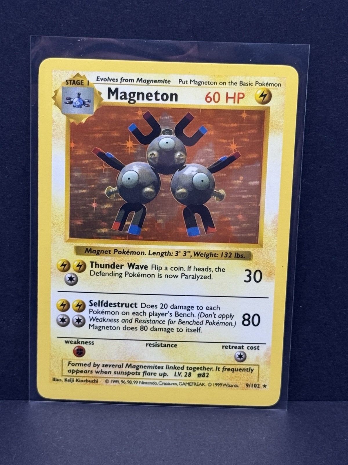 Pokémon TCG Magneton 9/102 Base Set Shadowless Unlimited 1999 Holo Rare LP+ Pokémon TCG Magneton 9/102 Base Set Shadowless Unlimited 1999 Holo Rare LP+