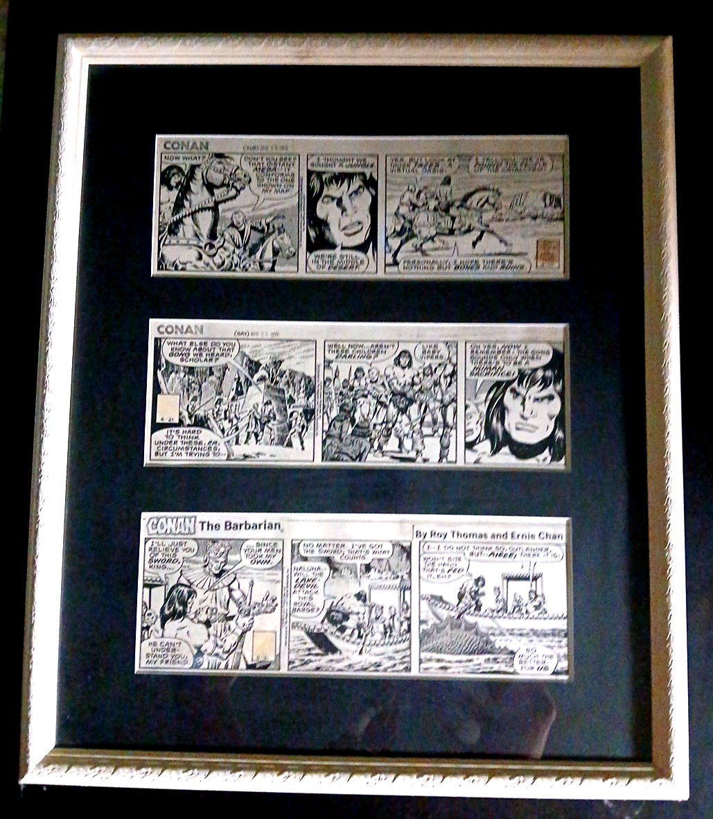 RARE 1979 CONAN THE BARBARIAN Original Pencil Art Ernie Chan 3 Comic Strips OA