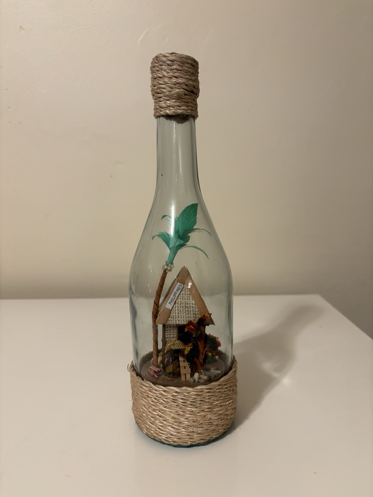 vintage 1960s/1970s philippines tiki souvenir diorama bottle bahay kubo