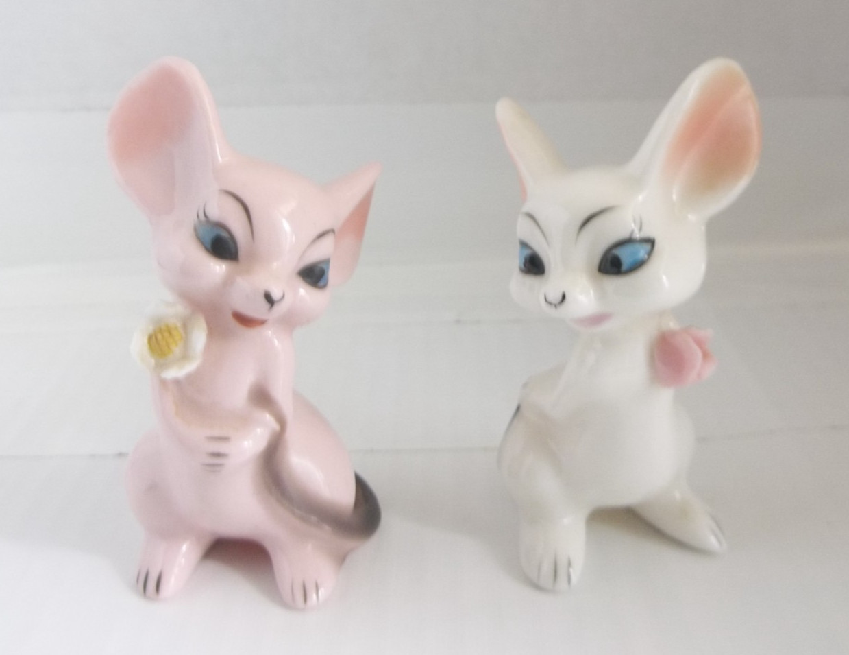 Vintage Japan Anthropomorphic Porcelain Mouse Figurines – Kitsch Pair MCM