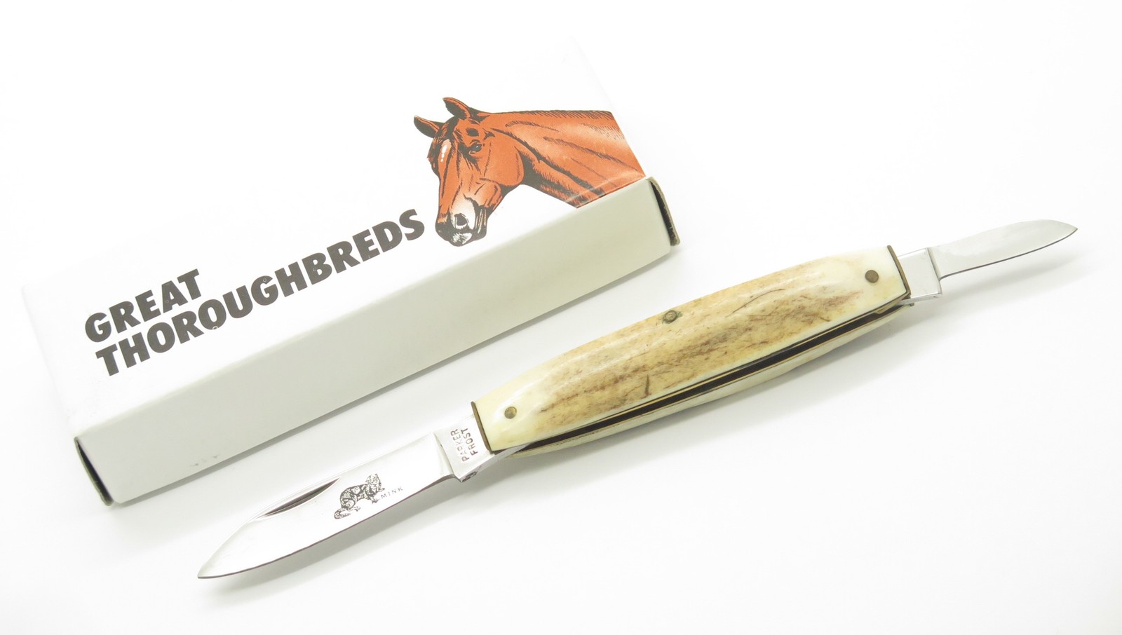 Vintage 1976-1978 Parker Frost Imai Seki Japan Folding Stag Mink 2.87\ Vintage 1976-1978 Parker Frost Imai Seki Japan Folding Stag Mink 2.87\
