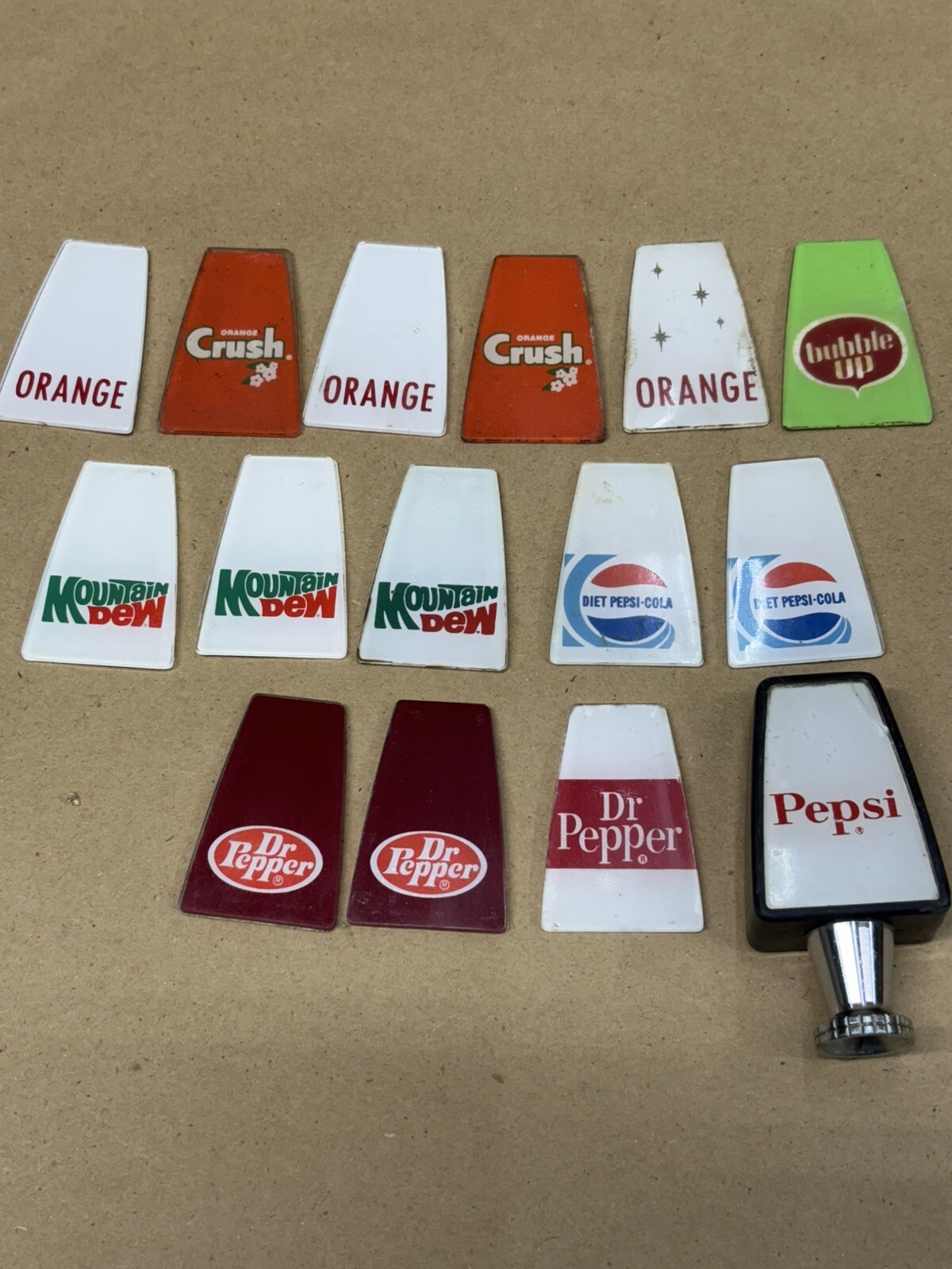 PEPSI MT DEW DIET PEPSI DR PEPPER CRUSH Soda Fountain Tap Dispenser LABELS