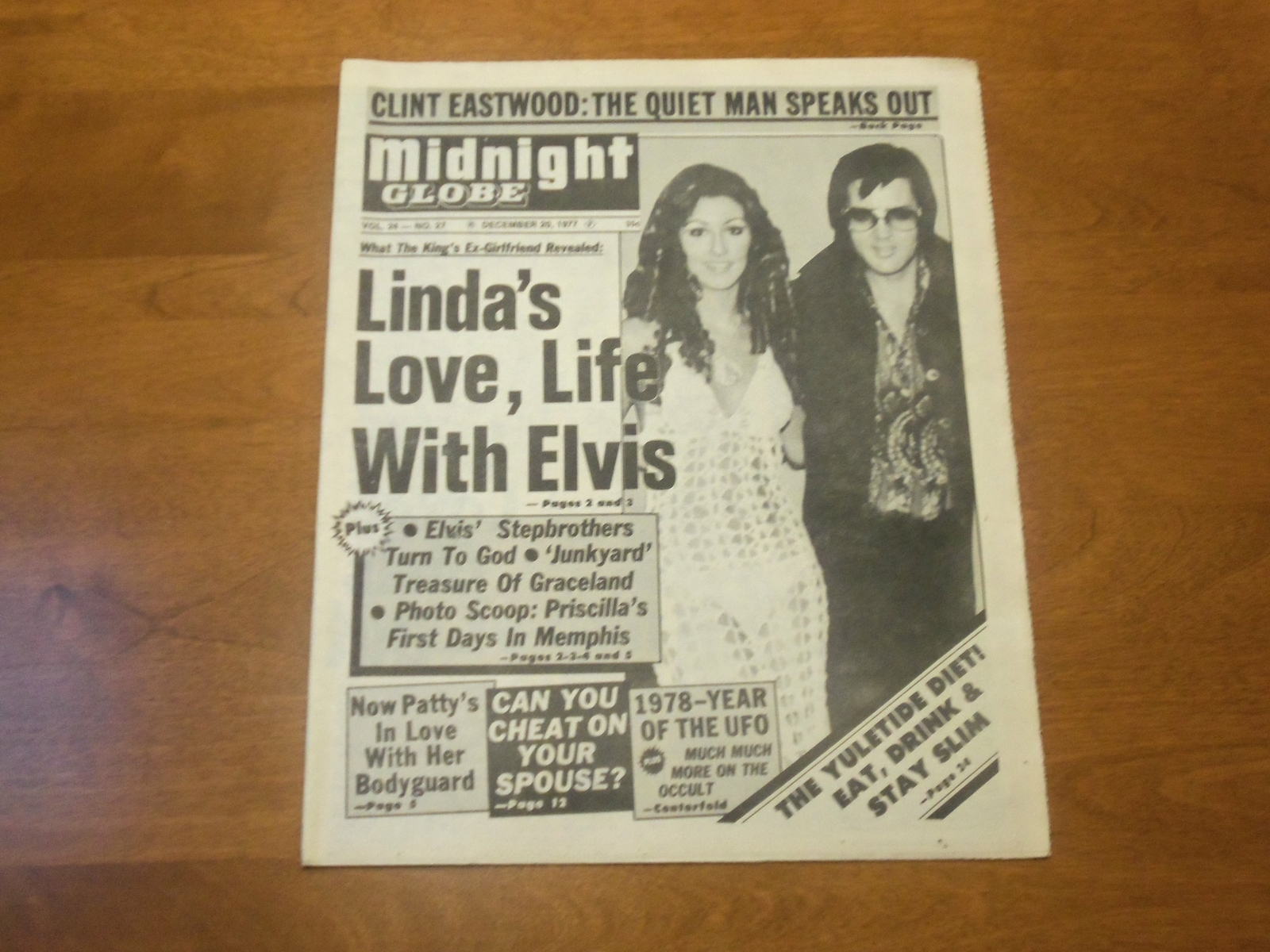 1977 DEC 20 MIDNIGHT GLOBE NEWSPAPER - LINDA\'S LOVE, LIFE WITH ELVIS - NP 4739