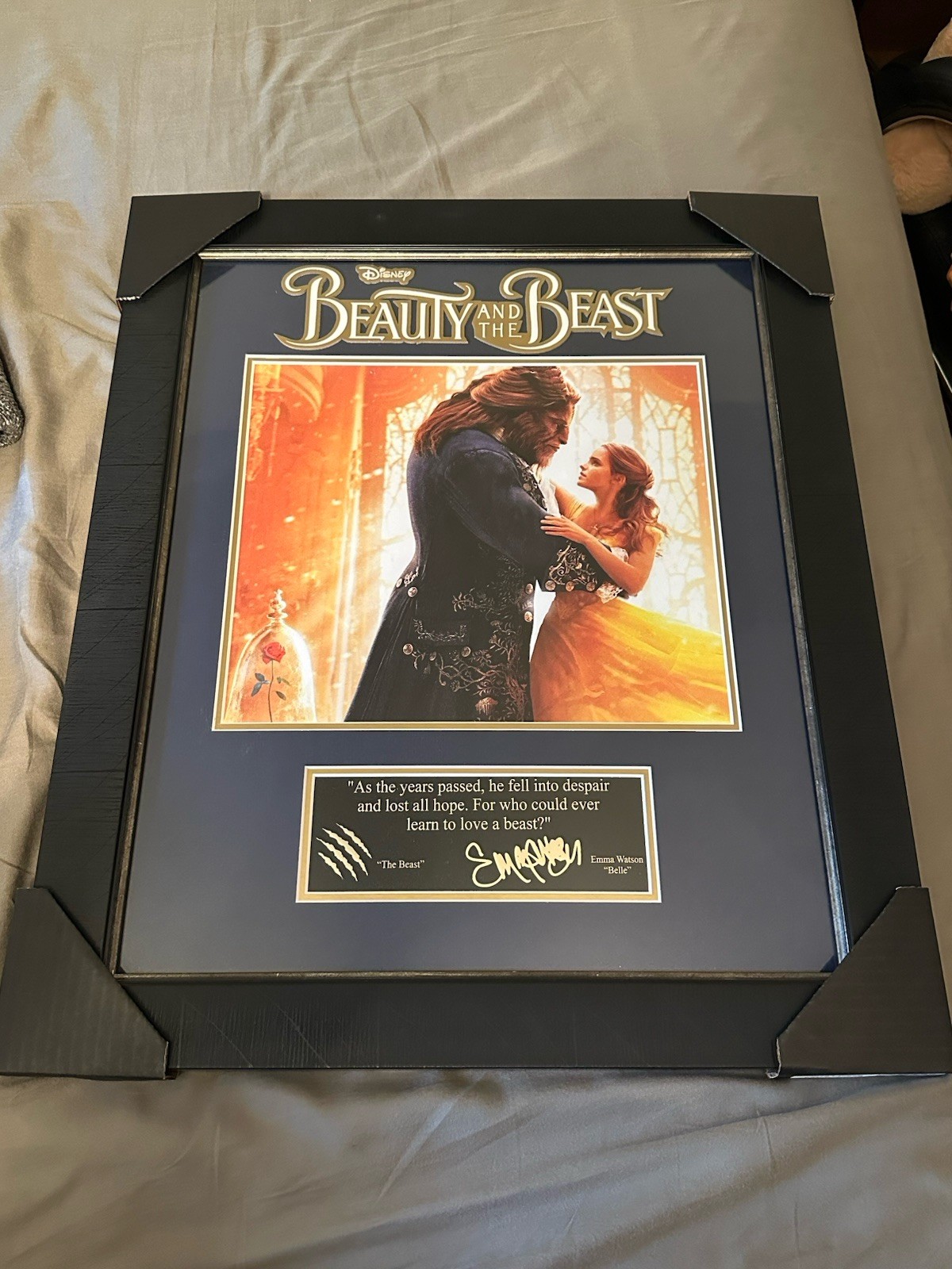 Beauty and the Beast Engraved/Signed Picture with Frame