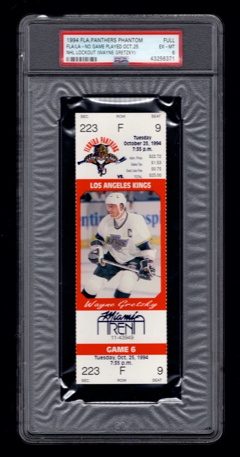 PSA 6 WAYNE GRETZKY 1994 Unused NHL Hockey Ticket