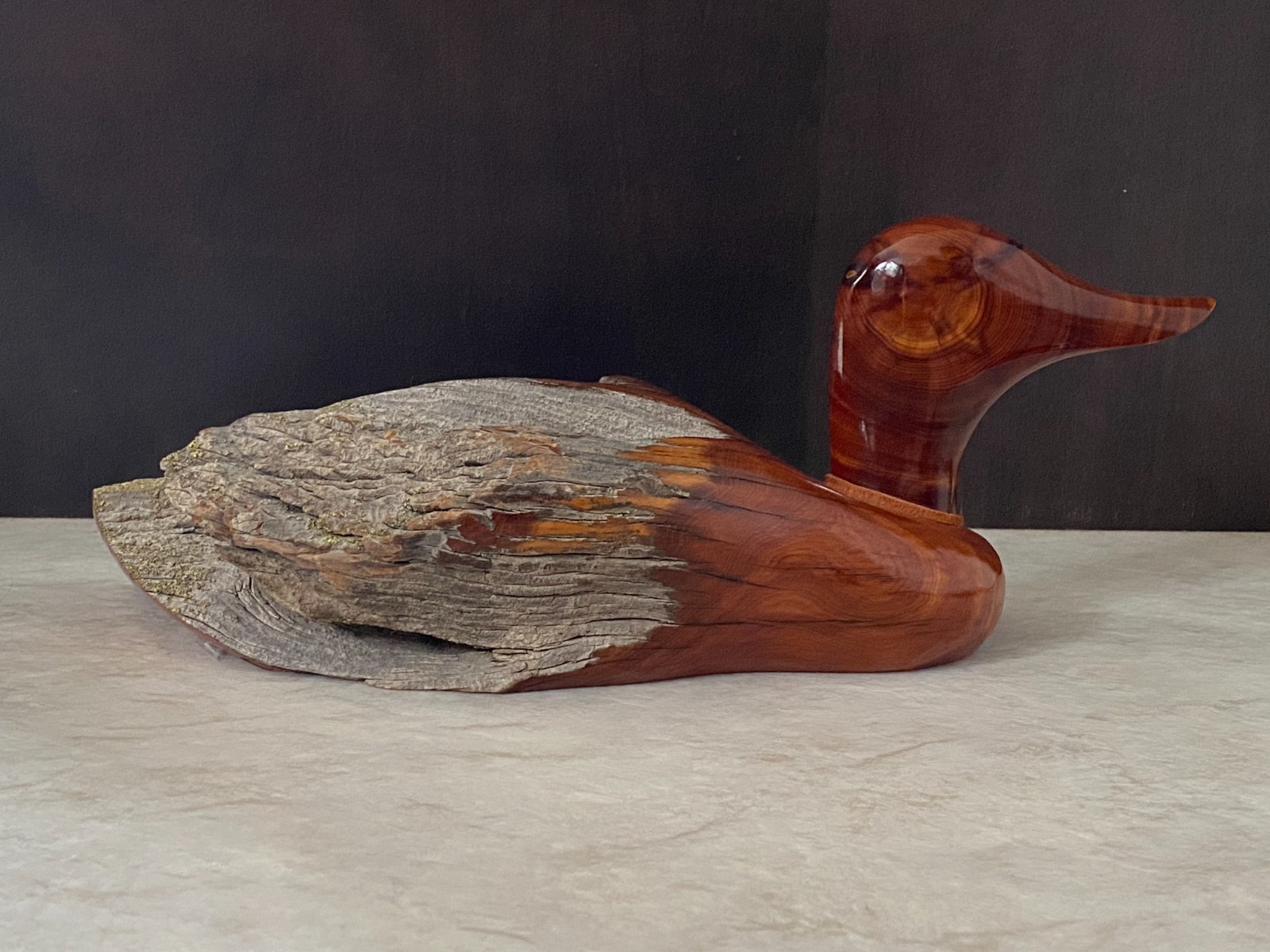 TIM BERGREN ROCKY MOUNTAIN RUSTIC DUCK HAND CARVED ANTIQUE FENCE POST MADE USA TIM BERGREN ROCKY MOUNTAIN RUSTIC DUCK HAND CARVED ANTIQUE FENCE POST MADE USA