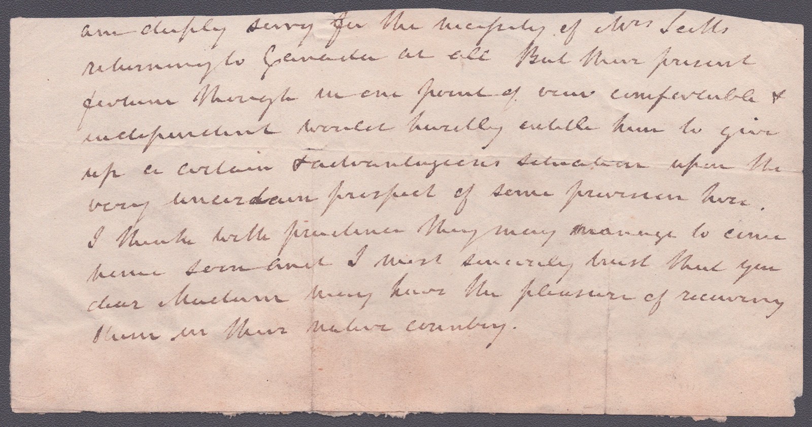 SIR WALTER SCOTT - AUTOGRAPH LETTER FRAGMENT UNSIGNED