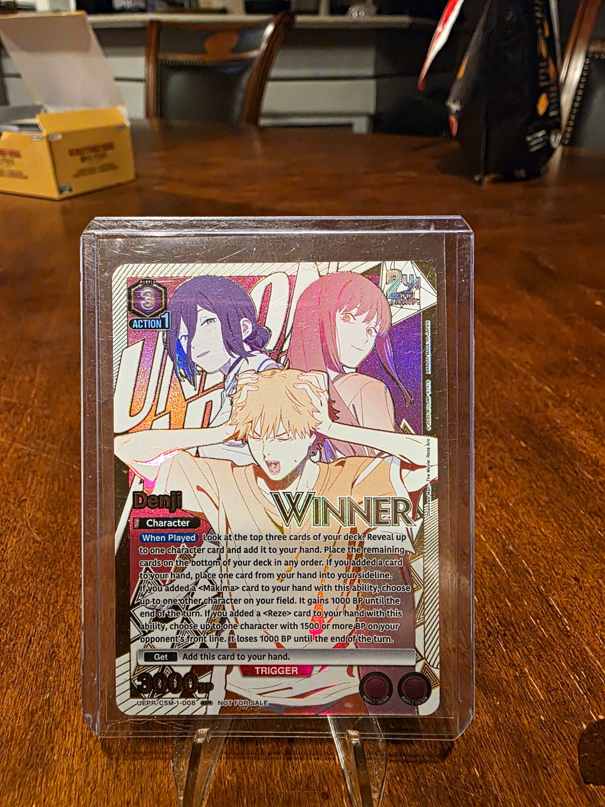 Bandai UNION ARENA Chainsaw Man Denji Winner Promo Bandai UNION ARENA Chainsaw Man Denji Winner Promo
