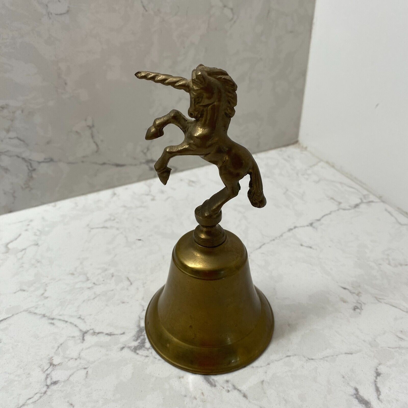 Vintage Solid Brass Collectible Home Decorative Magical Fantasy Unicorn Bell