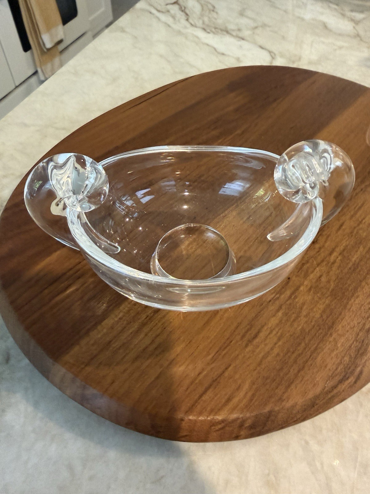 Vintage Signed Steuben Crystal Snail Scroll Open Sugar Bowl 5 1/4”  gorgeous