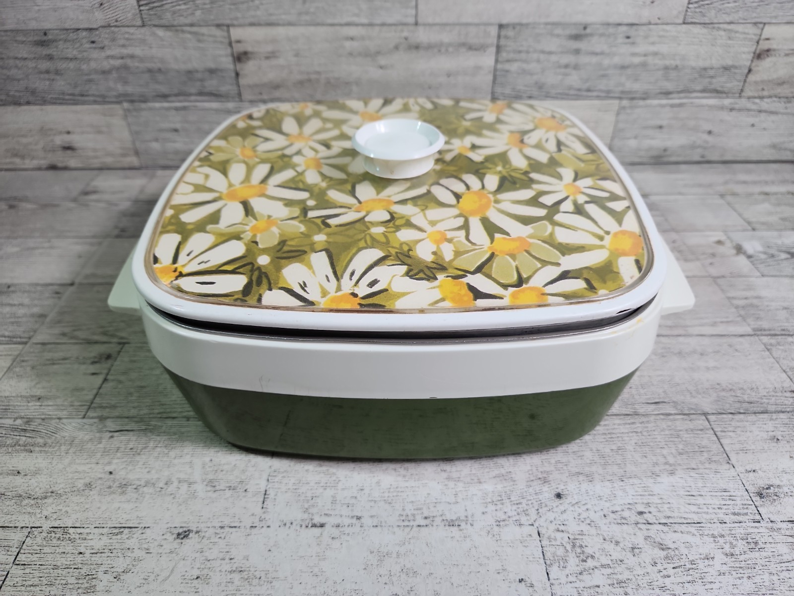 Vintage MCM Thermo-Serv Insulated Serving Dish 2 Pans West Bend Daisy Brownies 