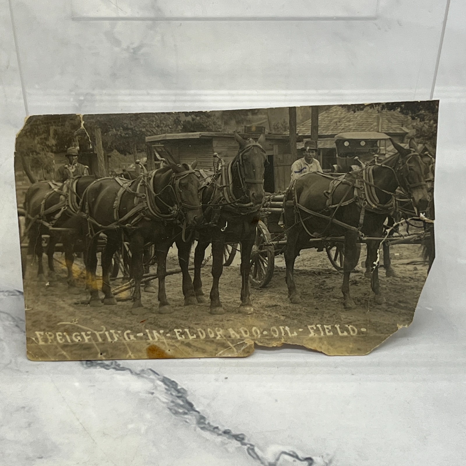 El Dorado Oil Gas Field Butler Kansas Antique Photo Horse Buggy Freighting RPPC El Dorado Oil Gas Field Butler Kansas Antique Photo Horse Buggy Freighting RPPC