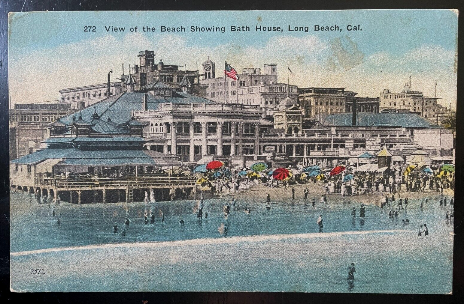 Vintage Postcard 1907 Long Beach Bath House & Beach, California (CA) Vintage Postcard 1907 Long Beach Bath House & Beach, California (CA)