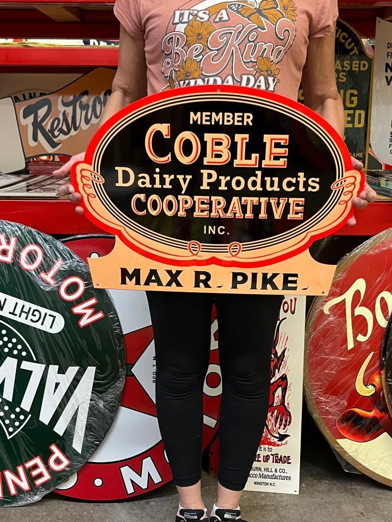 Vintage Style Metal Sign Coble Dairy NOT Porcelain 22x16 Made USA