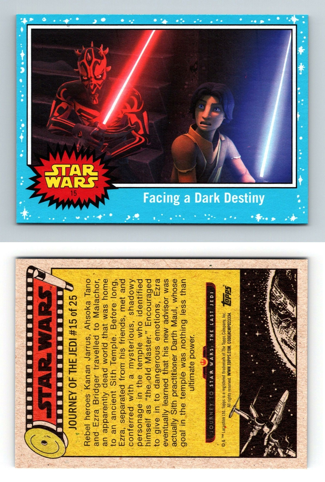 Facing A Dark Destiny #15 Journey To Star Wars The Last Jedi 2017 Topps Card
