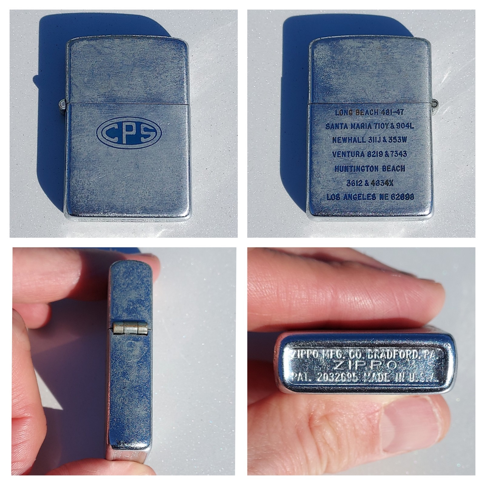 Rare 1947 '48 Zippo 3-Barrel Hinge CPS CA Prod Serv Lighter Oil Field Directory Rare 1947 '48 Zippo 3-Barrel Hinge CPS CA Prod Serv Lighter Oil Field Directory