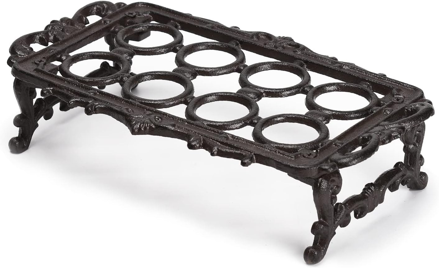 Cast Iron Vintage Egg Rack Retro Desktop Design Egg Stroage for Kitchen Countert