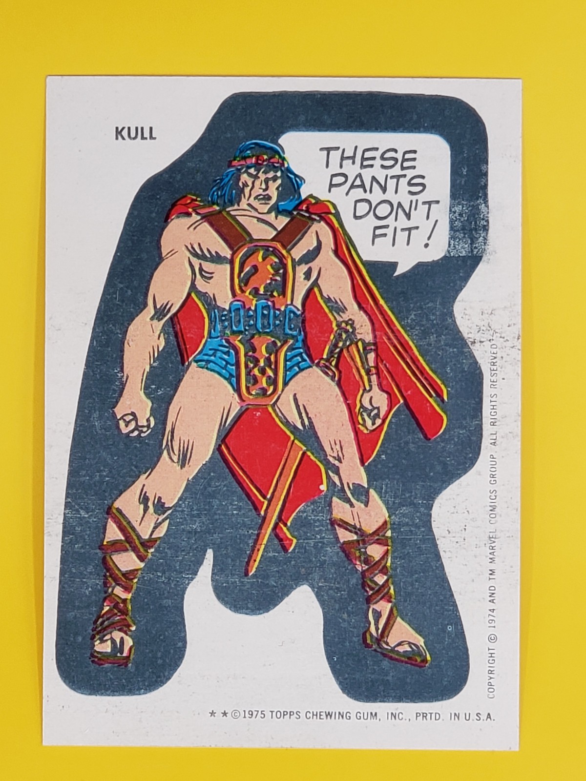Vintage 1975 Topps - KULL Marvel Comic Book Super Heroes Sticker