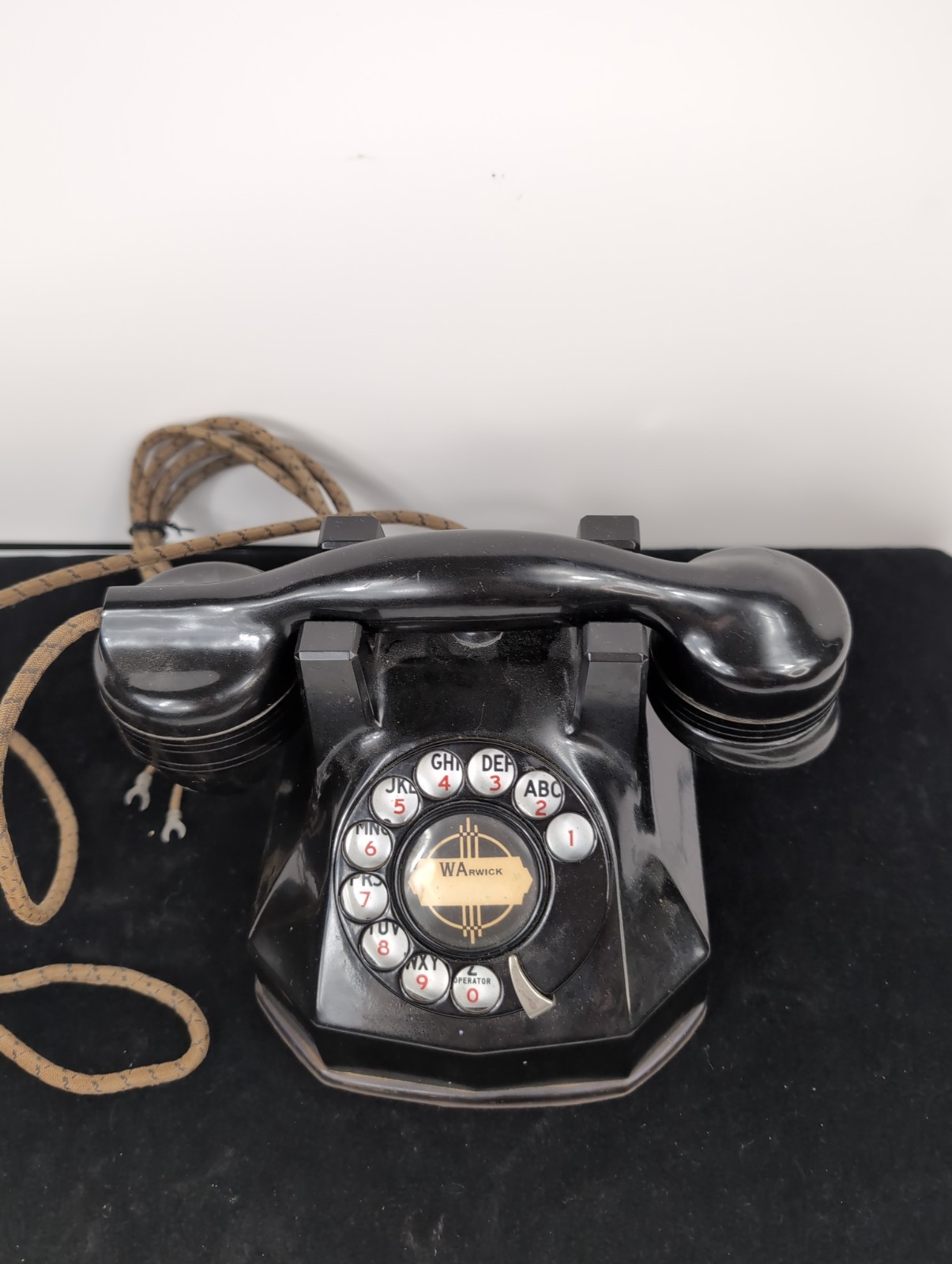 1930\'s Automatic Electric Model 34 Black Desk Phone E1 Handset Easy Clean