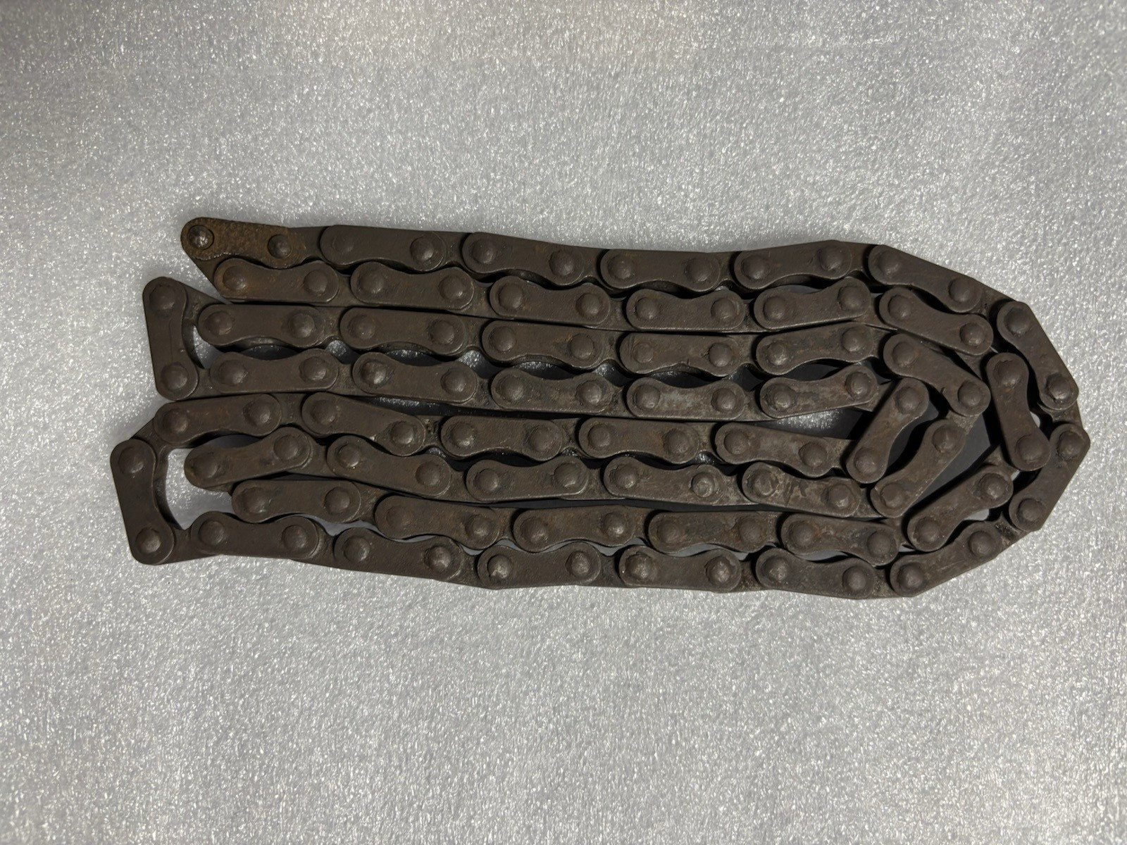 ANTIQUE 1890\'S / 1900\'S CIRCA 52 LINK 1 PITCH 3/16 BICYCLE BLOCK CHAIN