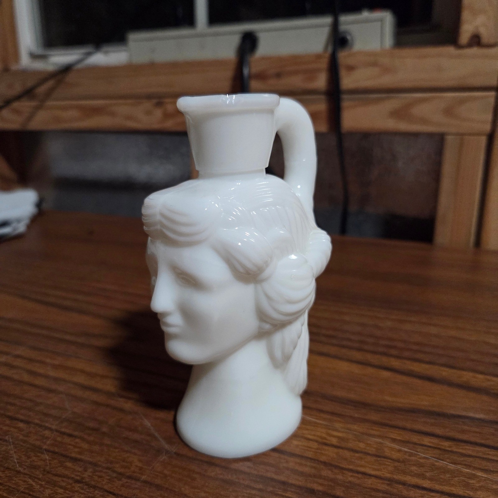 Vintage Avon Grecian Pitcher White Milk Glass Goddess Head Decanter Bud Vase Vintage Avon Grecian Pitcher White Milk Glass Goddess Head Decanter Bud Vase
