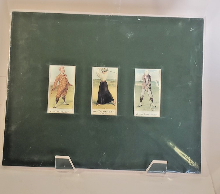3 Vintage Cope's Golfers Tobacco Cards w Mat Bridge House Art Gallery Bermuda