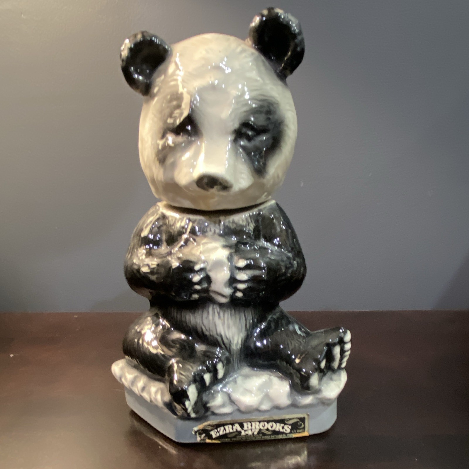 Vintage 1972 Ezra Brooks Panda Bear Heritage China Decanter w/ Stopper Vintage 1972 Ezra Brooks Panda Bear Heritage China Decanter w/ Stopper