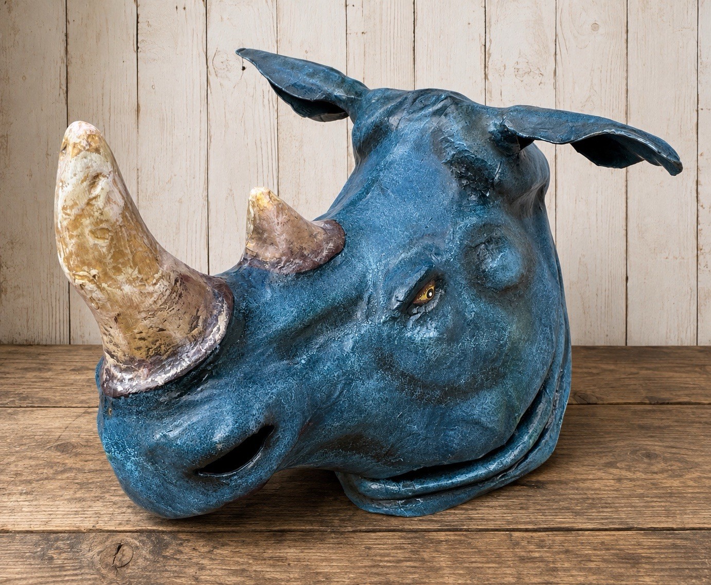 G.W. “Herbie” Marshall Jacmel Haiti Papier Mache Rhino Carnival Mask Folk Art G.W. “Herbie” Marshall Jacmel Haiti Papier Mache Rhino Carnival Mask Folk Art