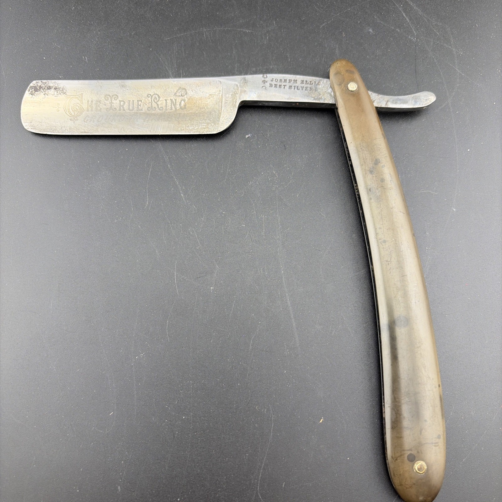 Antique Joseph Elliot's Best Silver Steel Razor “The True King” England, Antique Joseph Elliot's Best Silver Steel Razor “The True King” England,