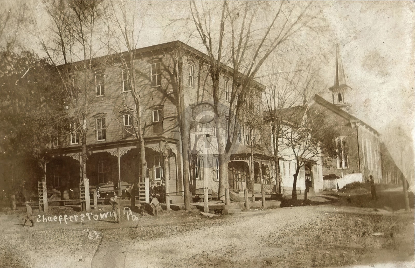 Central House Hotel in Schaefferstown PA Lebanon Co RPPC Photo Postcard COPY