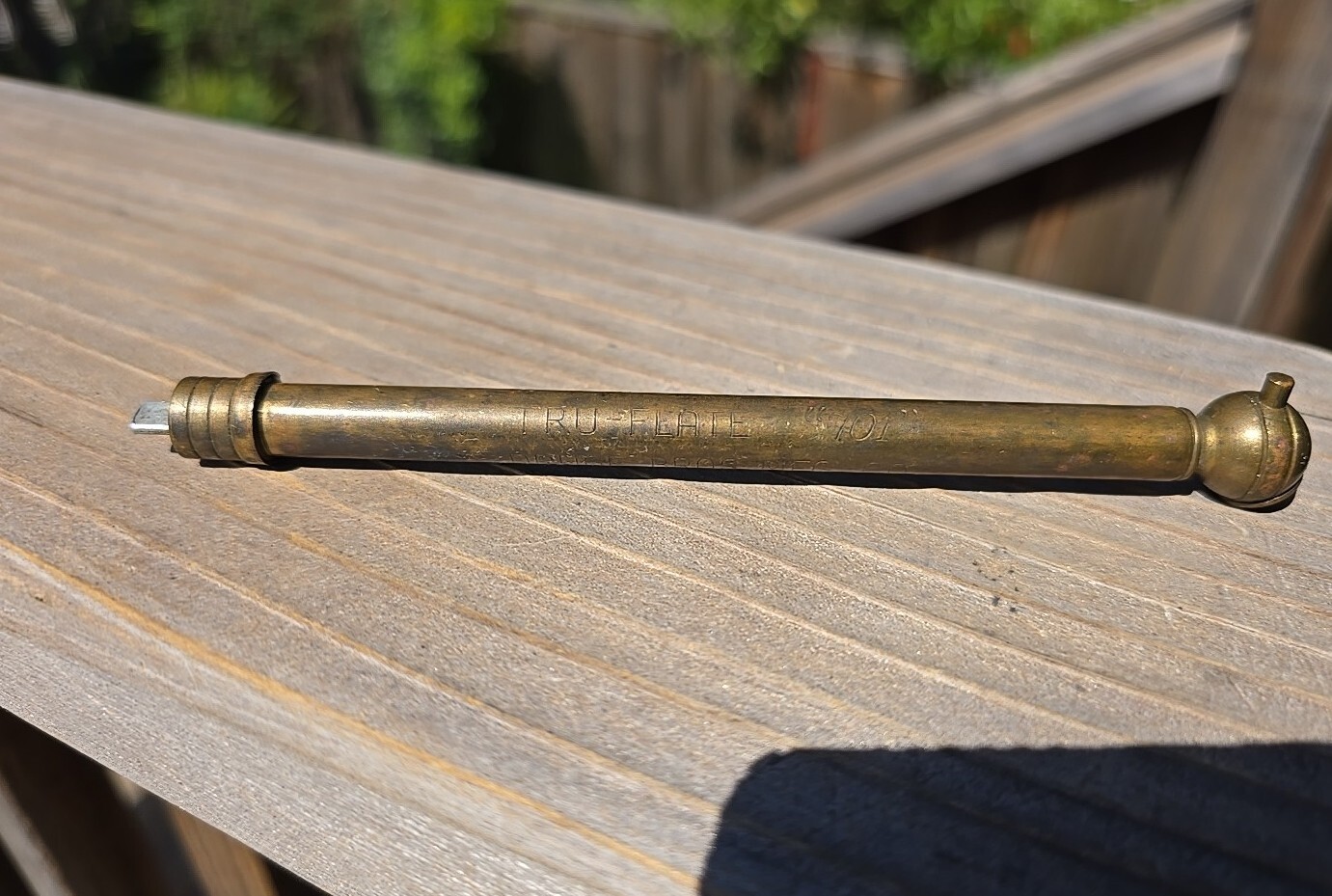 Vintage Druge Bros. Brass Tru-Flate Tire Pressure Gauge 