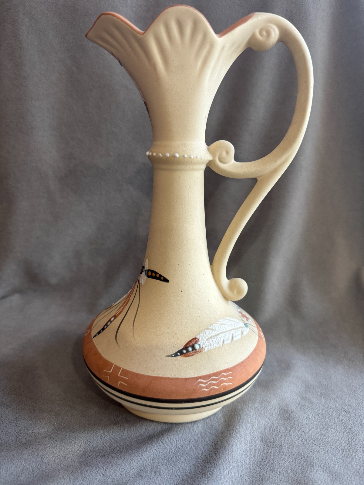 Vintage Hand-Painted Southwest Pottery Water Pitcher, Betty Selby #324
