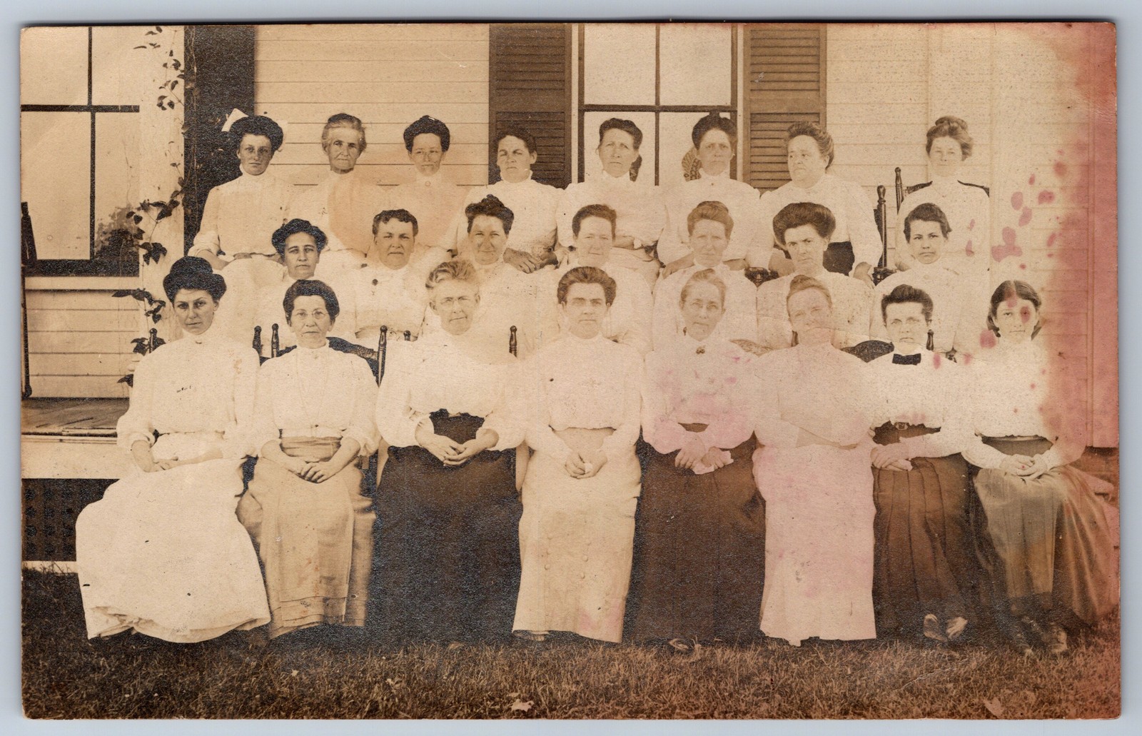 RPPC Large Group of Women Ladies Club Real Photo Postcard c1910 Antique