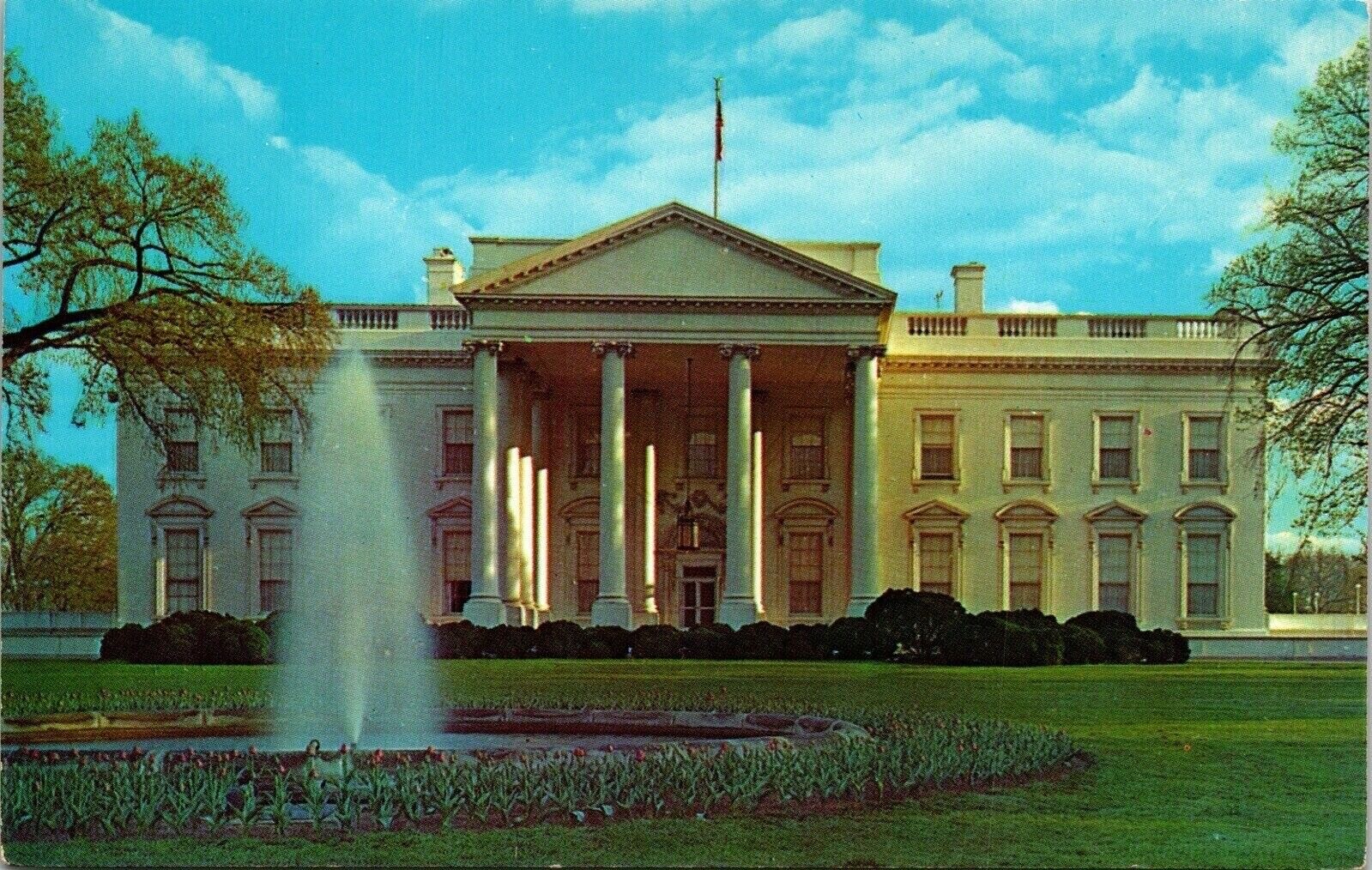 White House North Front Washington DC Fountain VTG Postcard UNP Unused Capsco