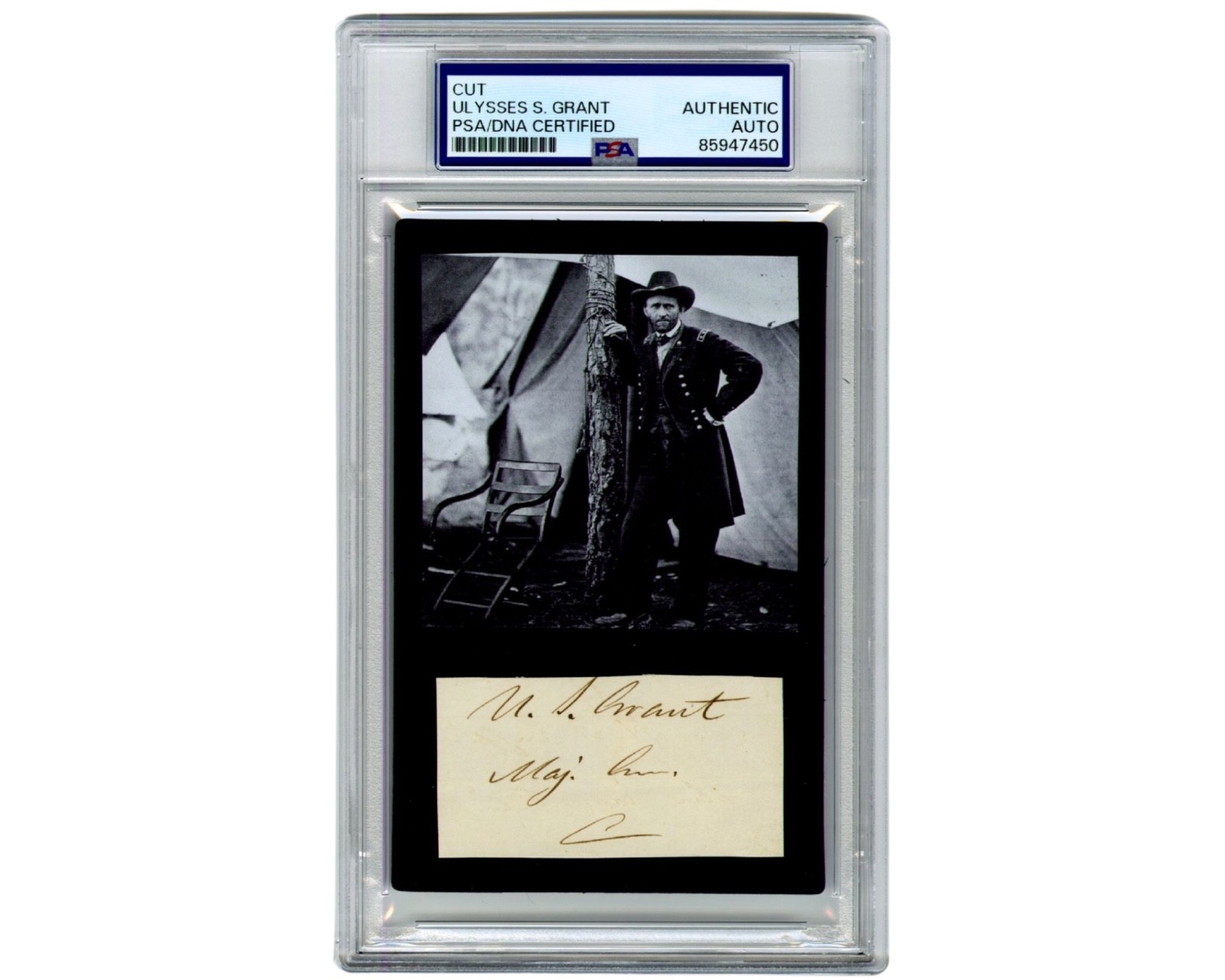 President Ulysses S. Grant Signed Display as Major General \