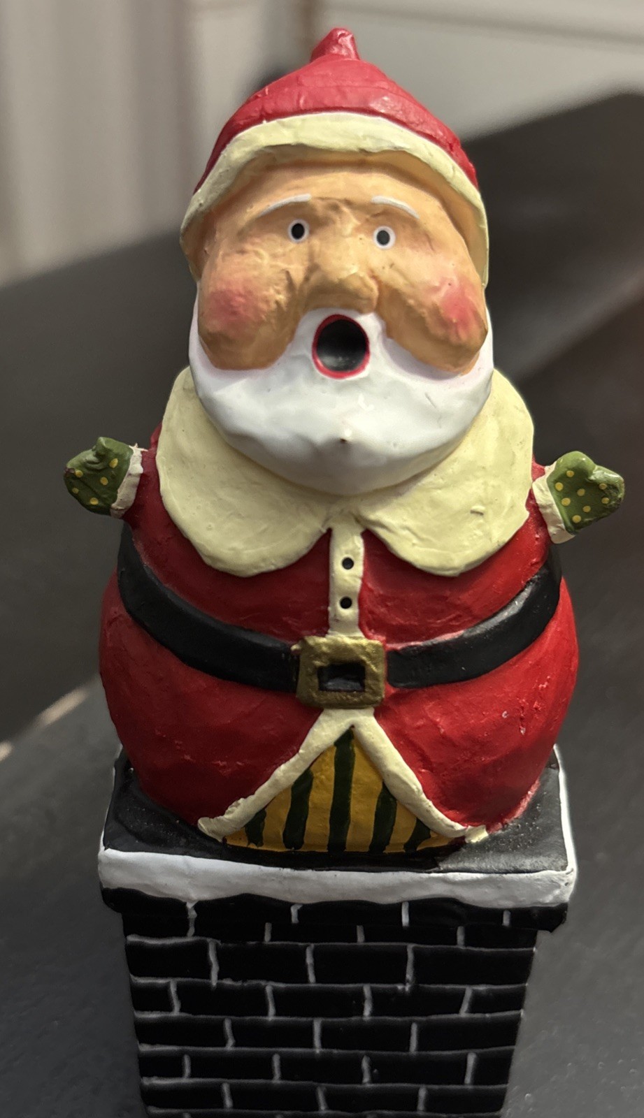 Lori Mitchell - Tight Squeeze - Santa Stuck in Chimney - Resin Figure 5” - Rare Lori Mitchell - Tight Squeeze - Santa Stuck in Chimney - Resin Figure 5” - Rare