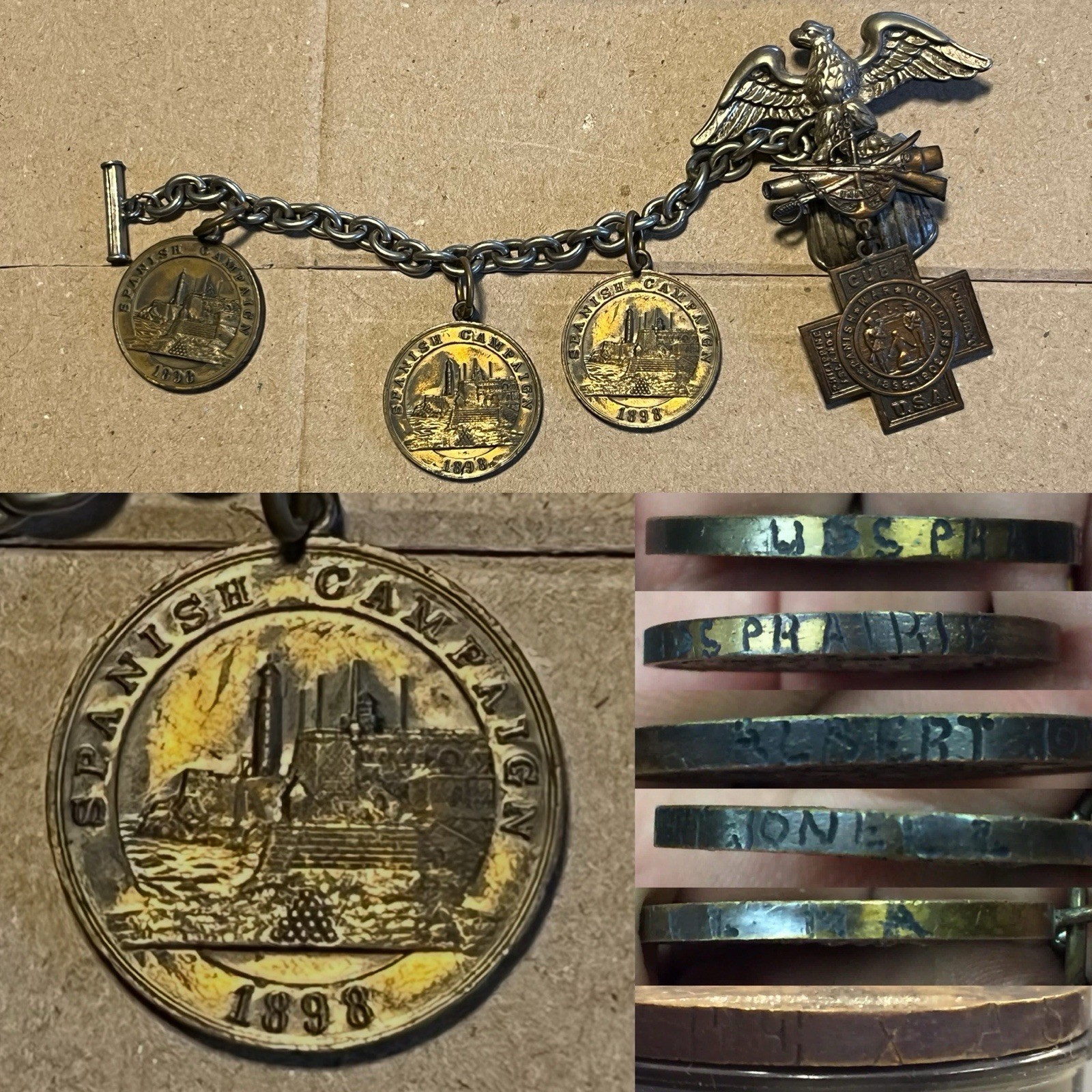 Navy 1898 Spanish Campaign Medal 1923 Bastian Bros Contract Engraved Name Texas Navy 1898 Spanish Campaign Medal 1923 Bastian Bros Contract Engraved Name Texas
