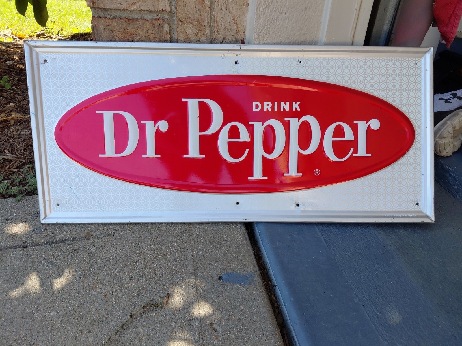 c.1960s Original Vintage Drink Dr. Pepper Sign Metal Embossed Stout Clean Soda c.1960s Original Vintage Drink Dr. Pepper Sign Metal Embossed Stout Clean Soda