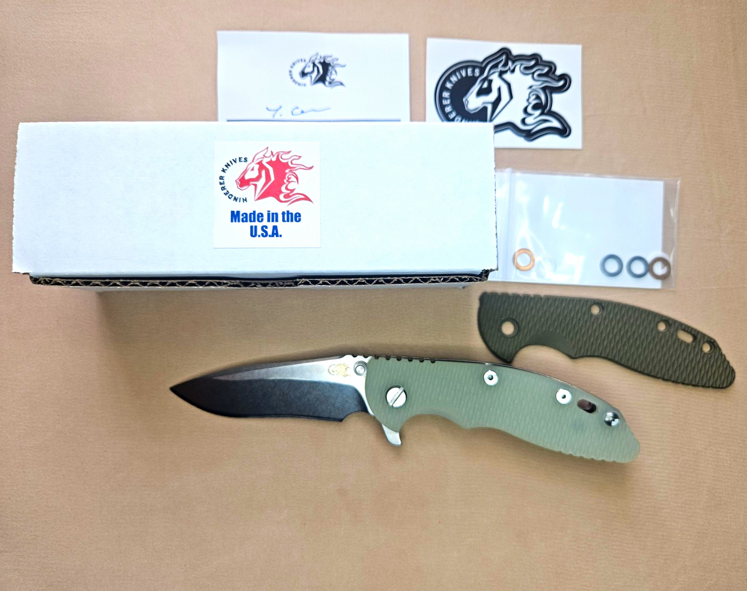 Hinderer Knives XM-18 3.5 Recurve Tri-Way OD Green G10