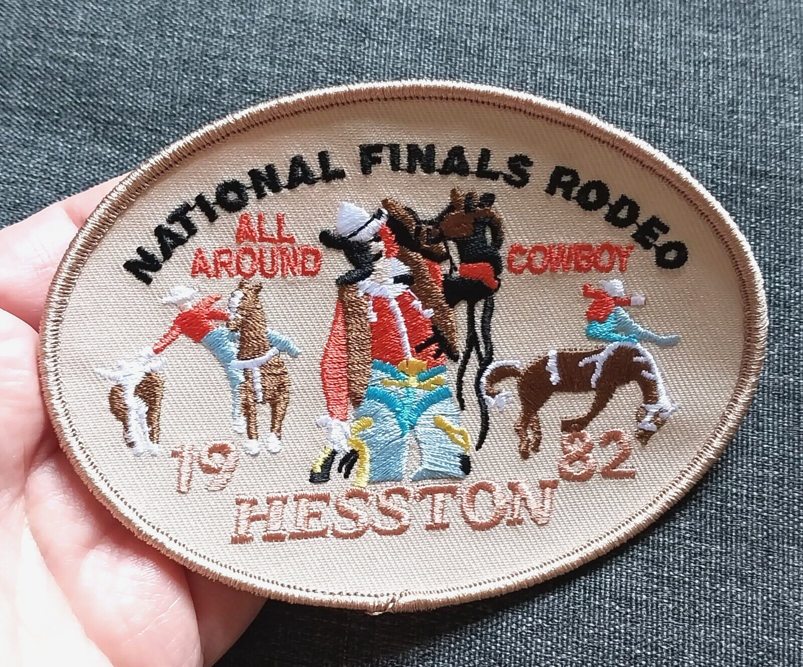 HESSTON NFR All Around Cowboy PRO RODEO 1982 Embroidered Patch