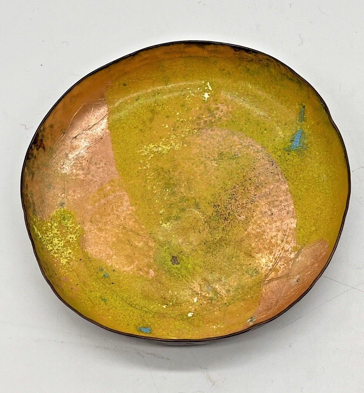 Vintage Pablo De Poli Style Enamel Over Copper Vide Poche Dish Bowl Mid Century Vintage Pablo De Poli Style Enamel Over Copper Vide Poche Dish Bowl Mid Century