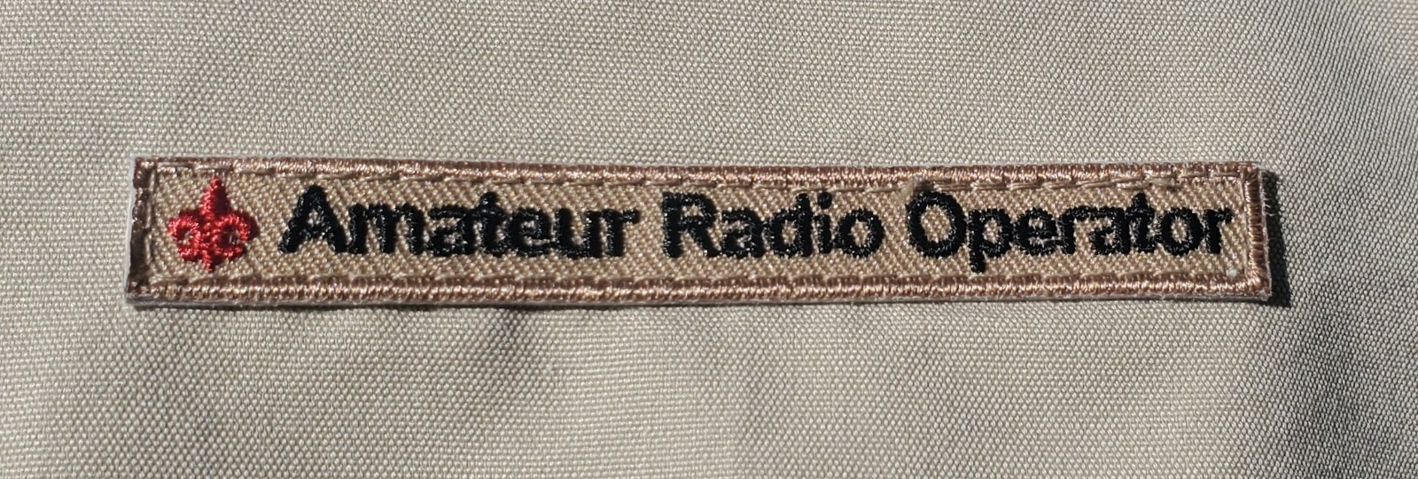 BSA Amateur Radio Operator Patch / Strip, Tan, Scouting America, BSA Amateur Radio Operator Patch / Strip, Tan, Scouting America,