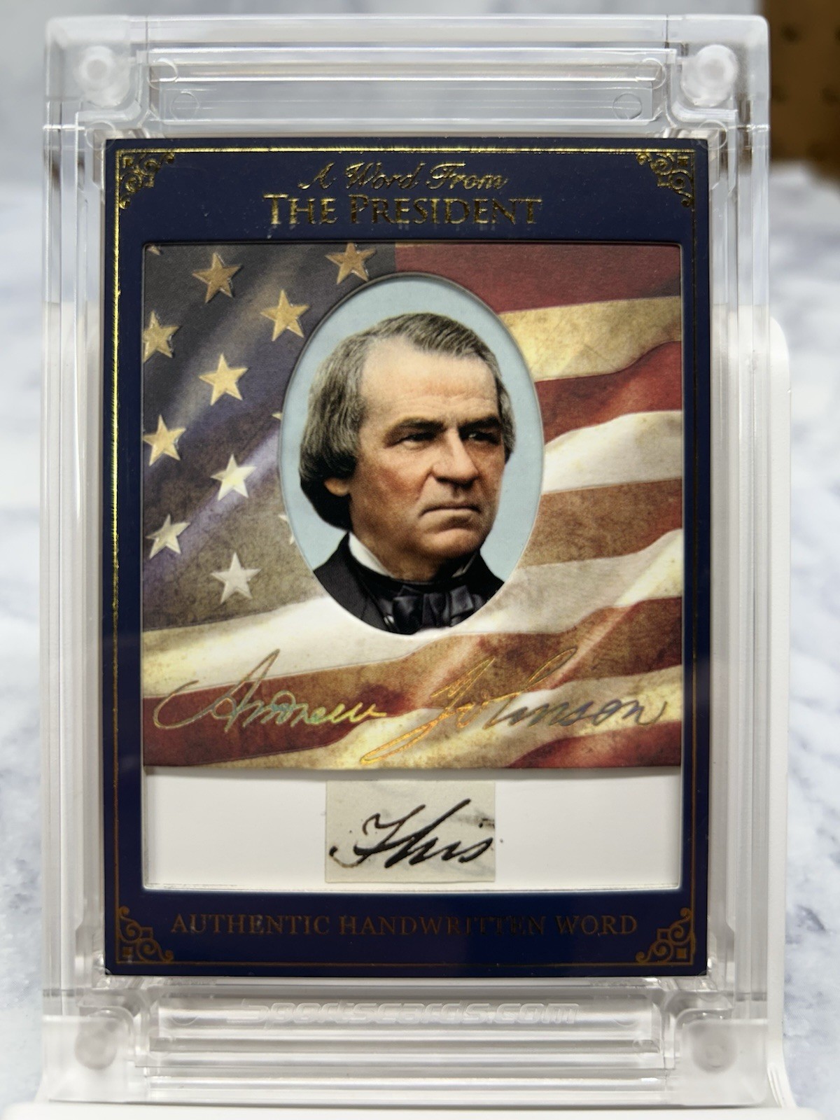 2025 A Word From The POTUS Andrew Johnson Authentic Hand Written Word “THIS” 2025 A Word From The POTUS Andrew Johnson Authentic Hand Written Word “THIS”