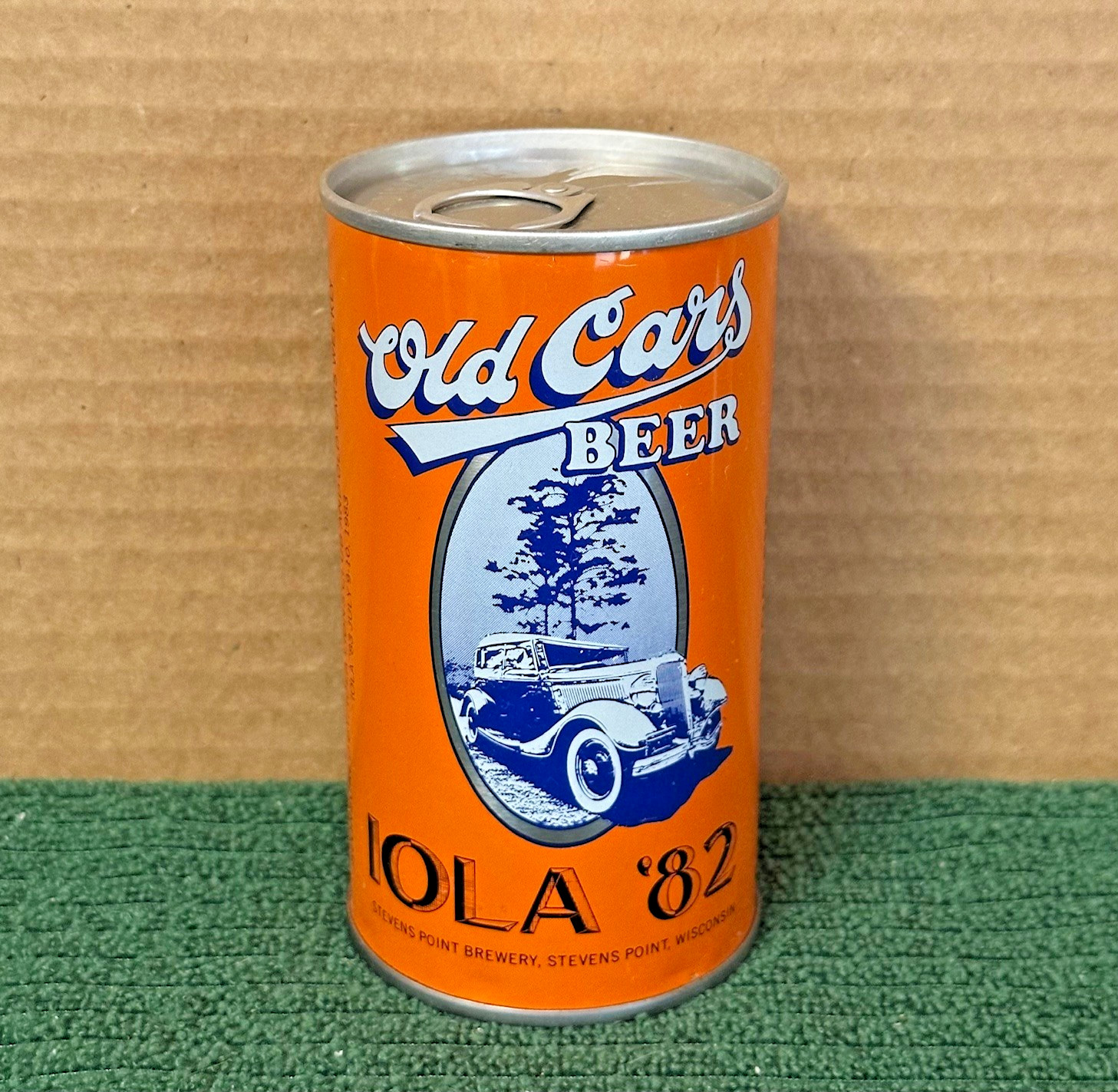 1982 OLD CARS BEER CAN ~ 12 Oz Straight Steel Pull Tab Stevens Point #99-27 1982 OLD CARS BEER CAN ~ 12 Oz Straight Steel Pull Tab Stevens Point #99-27